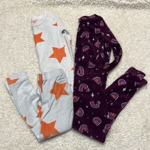 Girls Cat & Jack cozy two piece pajamas, 6, lot of 2